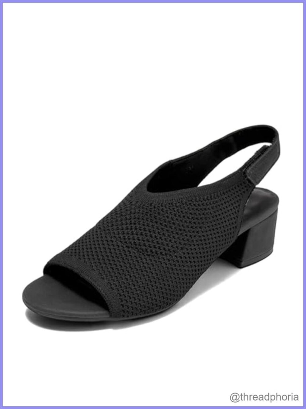 Aerosoles Costi Slingback Sandals Block Heel Knit Faux Nubuck Open Toe